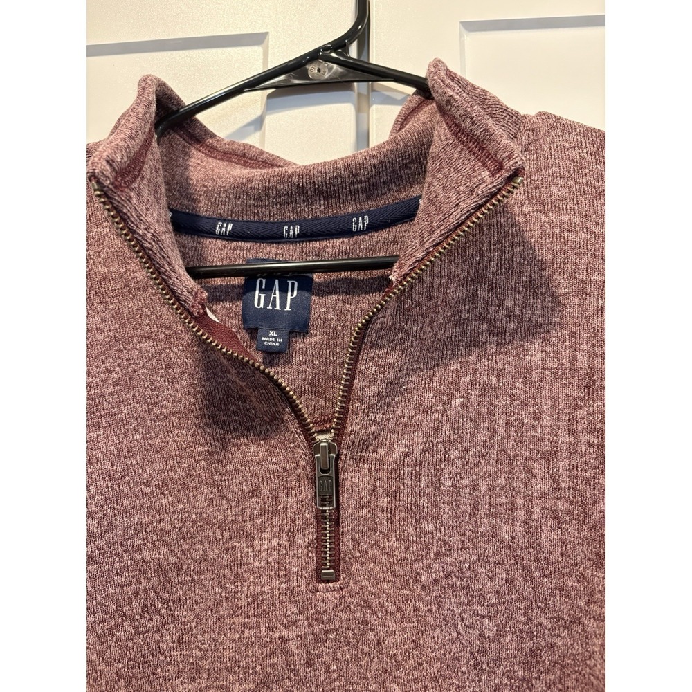 Gap Maroon Quarter Zip Pullover Mens Size XL Red Mock Neck Sweater
